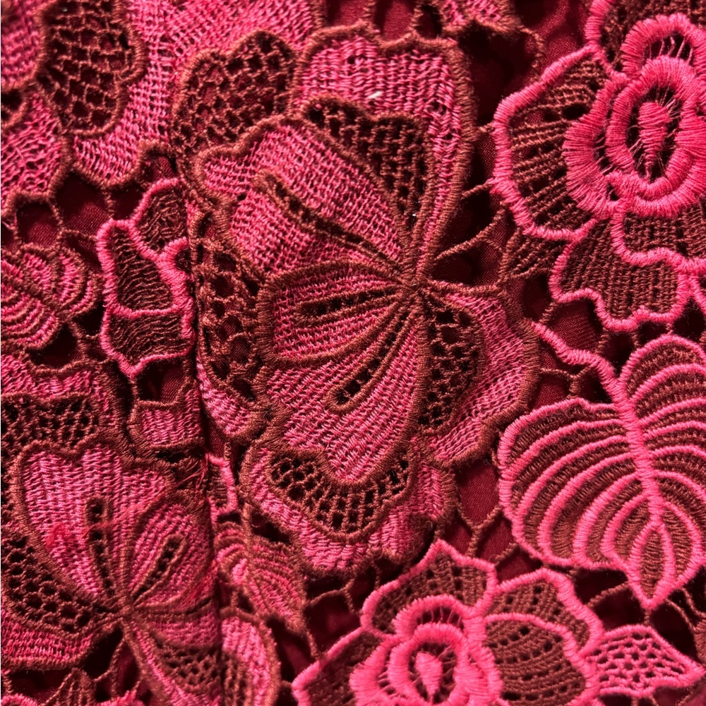 Kate Spade Vibrant Red Floral Lace Dress - Picture 3 of 5